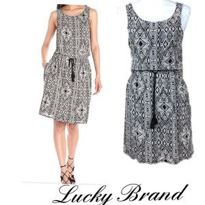 Lucky Brand Print Sleeveless Blouson Dress Size S